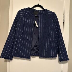 NWT Banana Republic navy blazer frayed hem size 10